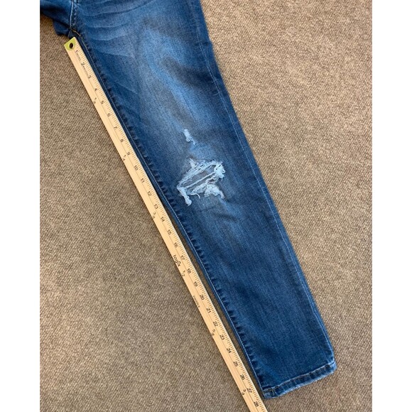 Judy Blue Jeans Womens 5/27 Boyfriend Distresed Stretch Whiskered Relaxed Denim - Picture 6 of 9